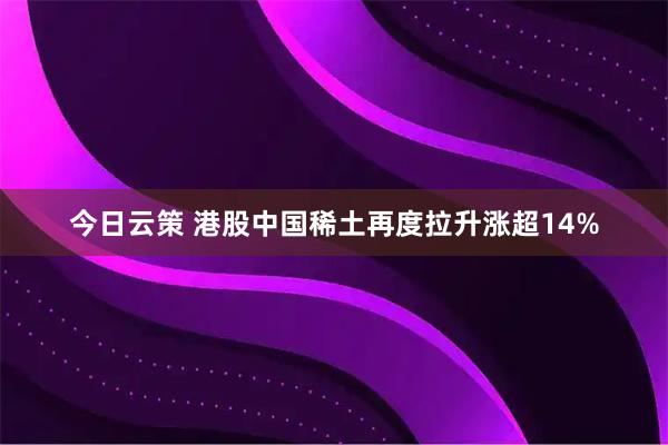 今日云策 港股中国稀土再度拉升涨超14%